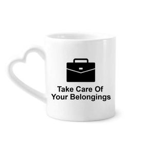 Dıythinker 340 ml Care Your Belongings Siyah Sembollü Kahve Kupası