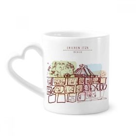 Dıythinker 340 ml Chichen Itza Meksika Antik Medeniyet Çizim Kahve Kupası