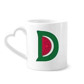 Dıythinker 340 ml D Alfabe Karpuz Meyvesi Sevimli Desenli Kahve Kupası