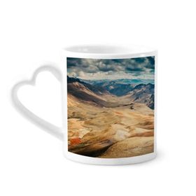 Dıythinker 340 ml Dağlar Çöl Açık Hava Bulut Gökyüzü Kahve Kupası