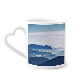 Dıythinker 340 ml Dağlar Gökyüzü Güneş Işığı Bulutlar Doğa Kahve Kupası