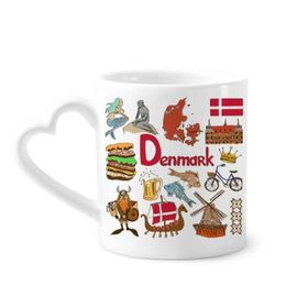 Dıythinker 340 ml Danimarka Landscap Hayvanlar Ulusal Bayrak Kahve Kupası