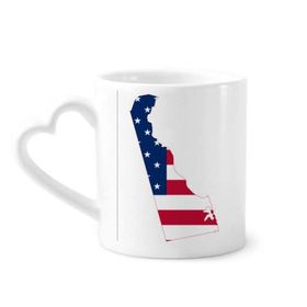 Dıythinker 340 ml Delaware ABD Haritası Yıldızlar Çizgili Bayrak Şekilli Kahve Kupası