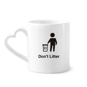 Dıythinker 340 ml Don't Litter Siyah Sembol Desenli Kahve Kupası