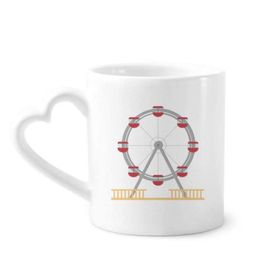 Dıythinker 340 ml Eğlence Parkı Renkli Dönme Doldurma Desenli Kahve Kupası