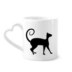 Dıythinker 340 ml Evcil Hayvan Sevgili Siyah Kedi Hayvan Sanat Silüeti Kahve Kupası