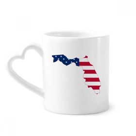 Dıythinker 340 ml Florida ABD Haritası Yıldızlar Çizgili Bayrak Şekilli Kahve Kupası