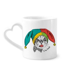 Dıythinker 340 ml Foolscap I'm Fine Cat Protect Hayvan Kahve Kupası
