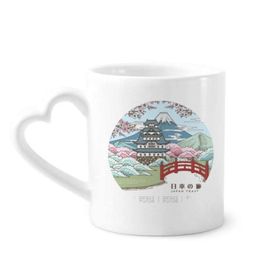 Dıythinker 340 ml Fuji Sakura Japon Ukiyo-e Kahve Kupası