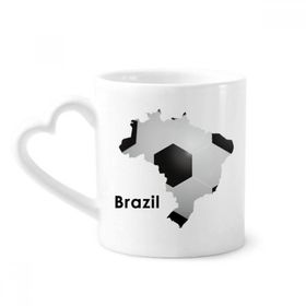 Dıythinker 340 ml Futbol Brezilya Haritası Şekilli Brezilya Slogan Kahve Kupası