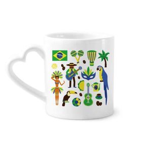 Dıythinker 340 ml Futbol Papağan Gitar Kahve Brezilya Kahve Kupası