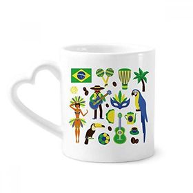 Dıythinker 340 ml Futbol Papağan Gitar Kahve Brezilya Kahve Kupası