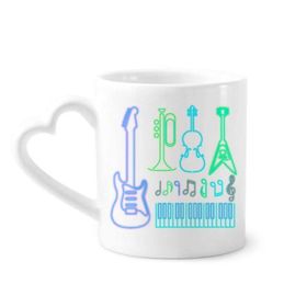 Dıythinker 340 ml Gitar Müzik Enstrümanları Neon Kahve Kupası