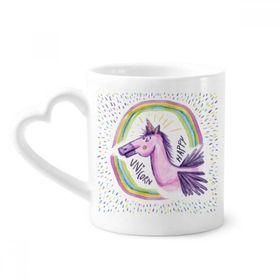 Dıythinker 340 ml Gökkuşağı Kanatları Mor Tek Boynuzlu At Kahve Kupası