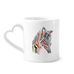 Dıythinker 340 ml Grafiti Tek Basit Renkli Zebra Hayvan Kahve Kupası