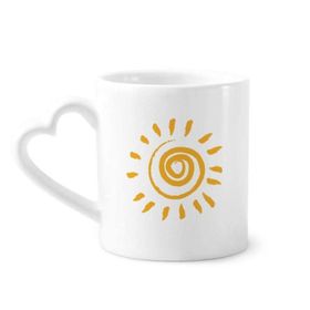 Dıythinker 340 ml Güneş Güneş Işığı Sarı El Boyama Kahve Kupası