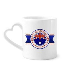 Dıythinker 340 ml Happy Australia Day Bayrak İllüstrasyon Kahve Kupası