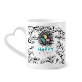 Dıythinker 340 ml Happy Easter Din Festivali Yumurta Yuvası Kahve Kupası