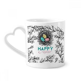 Dıythinker 340 ml Happy Easter Din Festivali Yumurta Yuvası Kahve Kupası