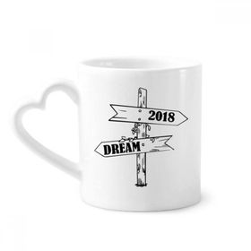 Dıythinker 340 ml Happy New Year Road Sign 2018 Kahve Kupası