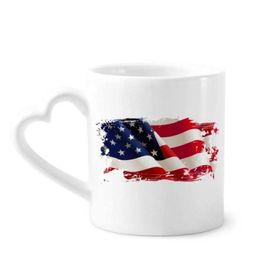 Dıythinker 340 ml Hava Fırçalama Yıldızlar ve Çizgiler Amerika Bayrağı Kahve Kupası