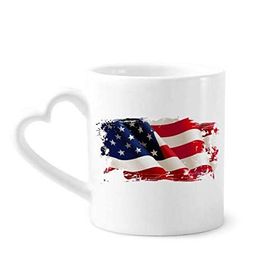 Dıythinker 340 ml Hava Fırçalama Yıldızlar ve Çizgiler Amerika Bayrağı Kahve Kupası