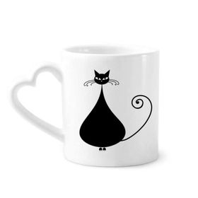 Dıythinker 340 ml Hayvan Sanat Silüeti Siyah Kedi Sevgili Cadılar Bayramı Kahve Kupası