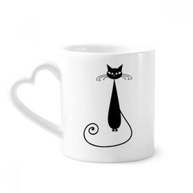Dıythinker 340 ml Hayvan Sanat Silüeti Siyah Kedi Sevgili Cadılar Bayramı Kahve Kupası