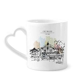 Dıythinker 340 ml Kalp Saplı A Little Hub İn Chengdu Of China Kahve Çömlekçilik Seramik Kupa