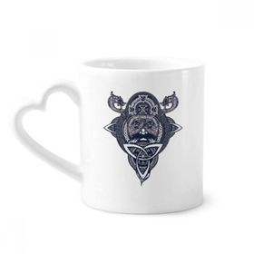 Dıythinker 340 ml Kalp Saplı Çin Ejderhası İnsanlar Kafa Sanatı Desenli Kahve Kupaları Seramik Kupa