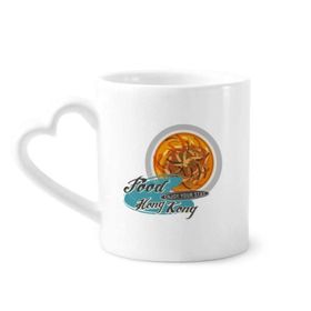 Dıythinker 340 ml Kalp Saplı Hong Kong Sahte Köpek Balığı Yüzgeci Çorbası Çin Kahve Seramik Kupa