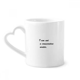 Dıythinker 340 ml Kalp Saplı I Am Not A Consecutive Writer Alıntılar Kahve Seramik Kupa