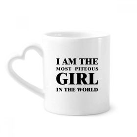 Dıythinker 340 ml Kalp Saplı I Am The Piteous Girl Kahve Çömlekçilik Seramik Kupa