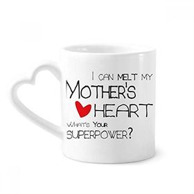 Dıythinker 340 ml Kalp Saplı I Can Melt My Mother's Heart Best Mom Love Kahve Seramik Kupa