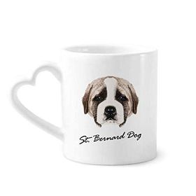 Dıythinker 340 ml Kalp Saplı Kahverengi Sevimli St.Bernard Köpek Evcil Hayvan Kahve Seramik Kupa