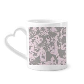 Dıythinker 340 ml Kalp Saplı Kedi Moda Poster Hayvan Hayvan Sevgili Kahve Seramik Kupa
