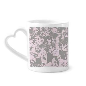 Dıythinker 340 ml Kalp Saplı Kedi Moda Poster Hayvan Hayvan Sevgili Kahve Seramik Kupa
