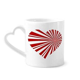 Dıythinker 340 ml Kalp Saplı Kırmızı Sevgililer Günü Kalp Çiçek Açan Kahve Seramik Kupa