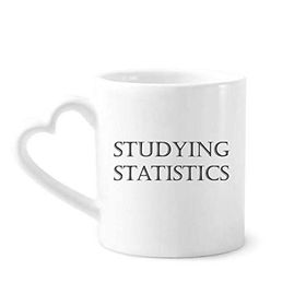Dıythinker 340 ml Kalp Saplı Kısa Cümle Çalışan İstatistikler Kahve Çömlekçilik Seramik Kupa