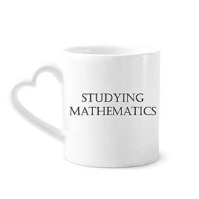 Dıythinker 340 ml Kalp Saplı Kısa Cümle Çalışan Matematik Kahve Çömlekçilik Seramik Kupa