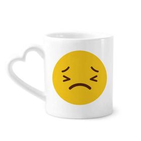 Dıythinker 340 ml Kalp Saplı Korkunç Sarı Sevimli Online Sohbet Kahve Seramik Kupa