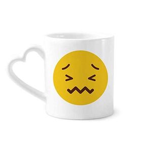 Dıythinker 340 ml Kalp Saplı Korkunç Sarı Sevimli Online Sohbet Kahve Seramik Kupa