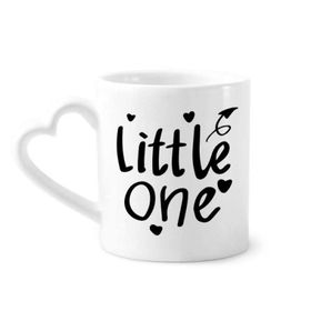 Dıythinker 340 ml Kalp Saplı Little One Alıntılı Kahve Seramik Kupa