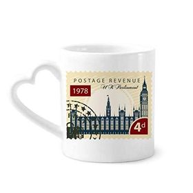 Dıythinker 340 ml Kalp Saplı Londra Parlamento Damga İngiltere İngiltere İngiltere Kahve Seramik Kupa