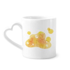 Dıythinker 340 ml Kalp Saplı Lotus Çiçeği Kabarcık Bitki Çiçek Kahve Seramik Kupa