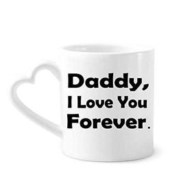 Dıythinker 340 ml Kalp Saplı Love You Dad Festival Alıntı Kahve Çömlekçilik Seramik Kupa