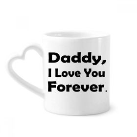 Dıythinker 340 ml Kalp Saplı Love You Dad Festival Alıntı Kahve Çömlekçilik Seramik Kupa