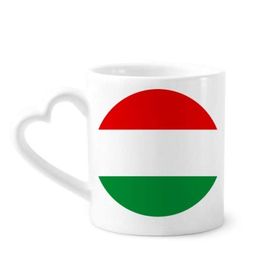 Dıythinker 340 ml Kalp Saplı Macaristan Ulusal Bayrağı Avrupa Ülke Sembolü Kahve Seramik Kupa