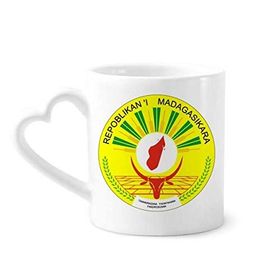 Dıythinker 340 ml Kalp Saplı Madagaskar Afrika Ulusal Amblemi Kahve Seramik Kupa