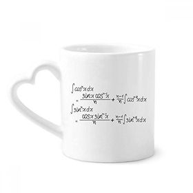 Dıythinker 340 ml Kalp Saplı Matematik Kowledge Kosinüs Integral Formula Kahve Seramik Kupa